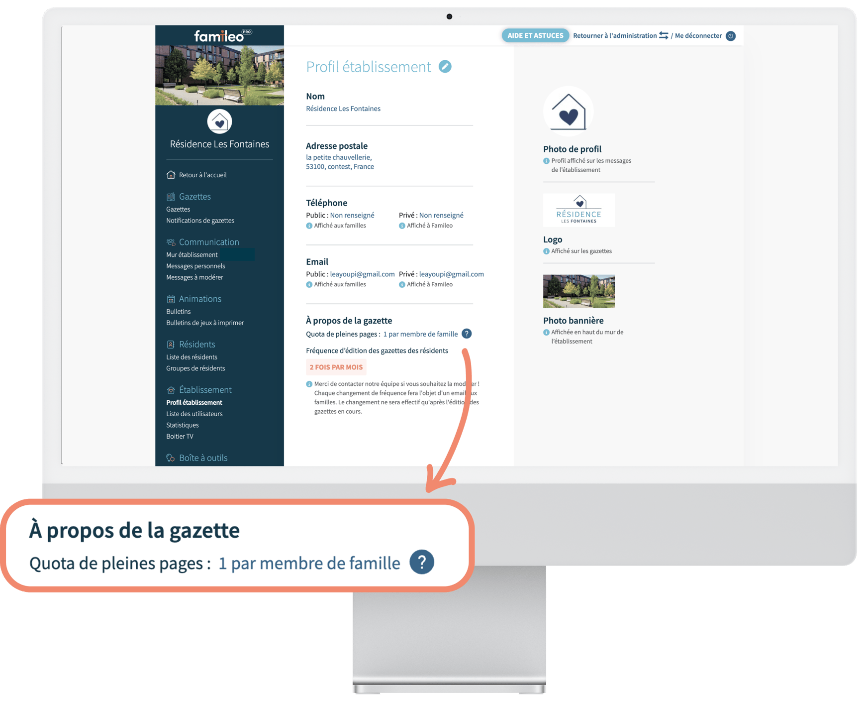 Format pleine page - Famileo Pro