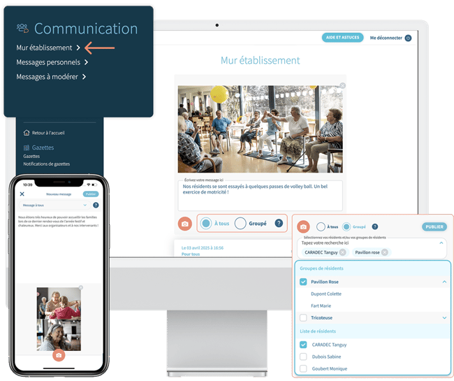 Famileo Pro - comment envoyer un message à plusieurs familles