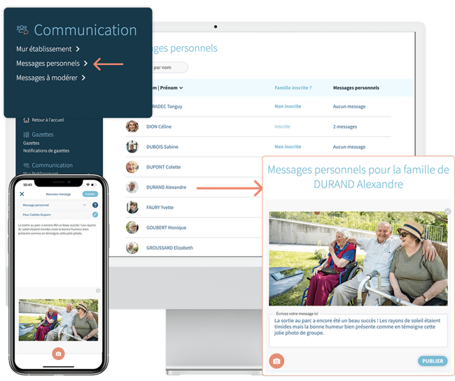 Famileo Pro - comment envoyer un message à une famille unique