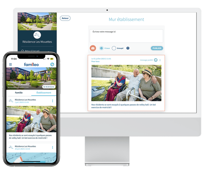 Famileo Pro - publier un message sur Famileo