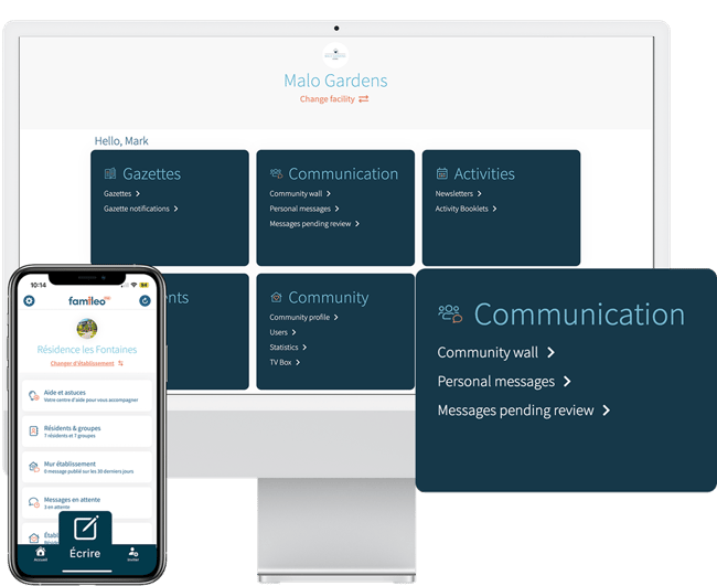 Famileo Pro - Step 1 - Go to the communication section