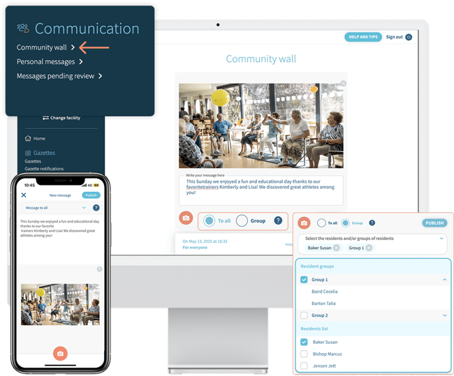 Famileo Pro - Step 2 - messaging a single family