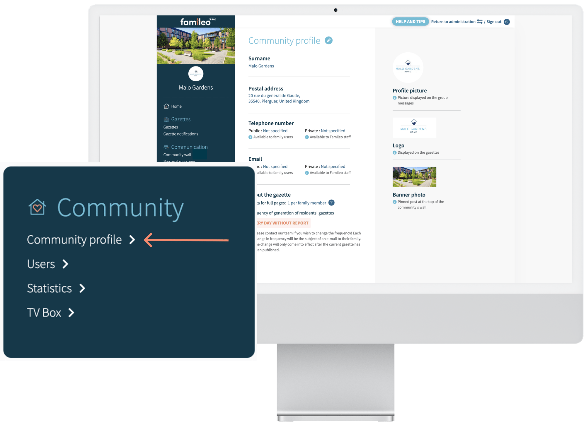 How to manage your community profile on Famileo Pro