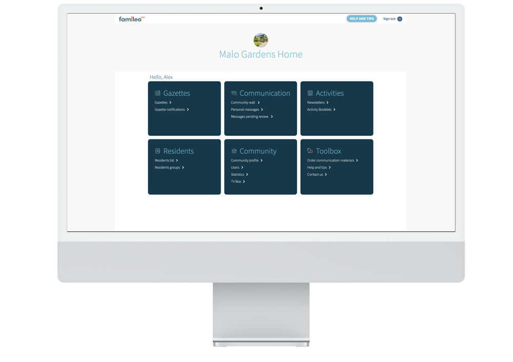 Presentation of the Famileo Pro Dashboard