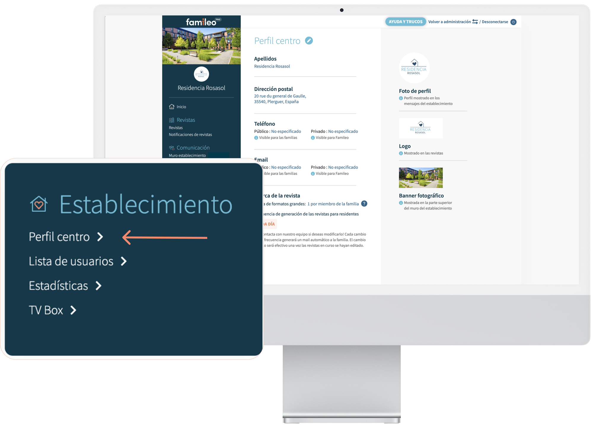 Cómo administrar el perfil del establecimiento en Famileo Pro