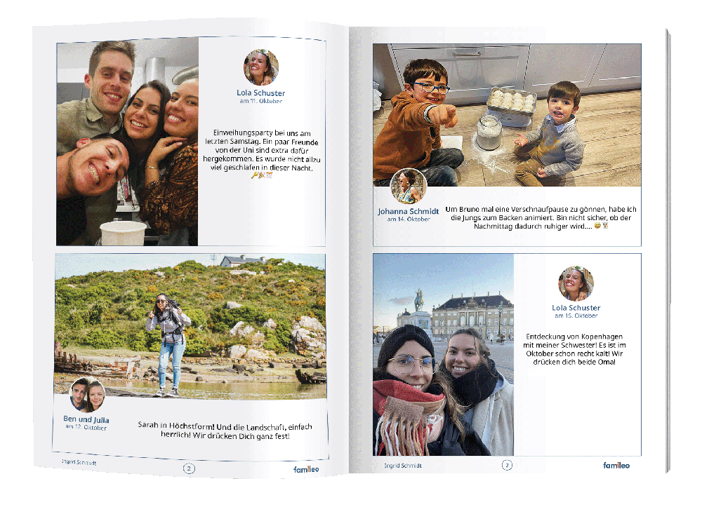 Beispiel für den Innenteil des Famileo Pro-Magazins in einem Pflegeheim