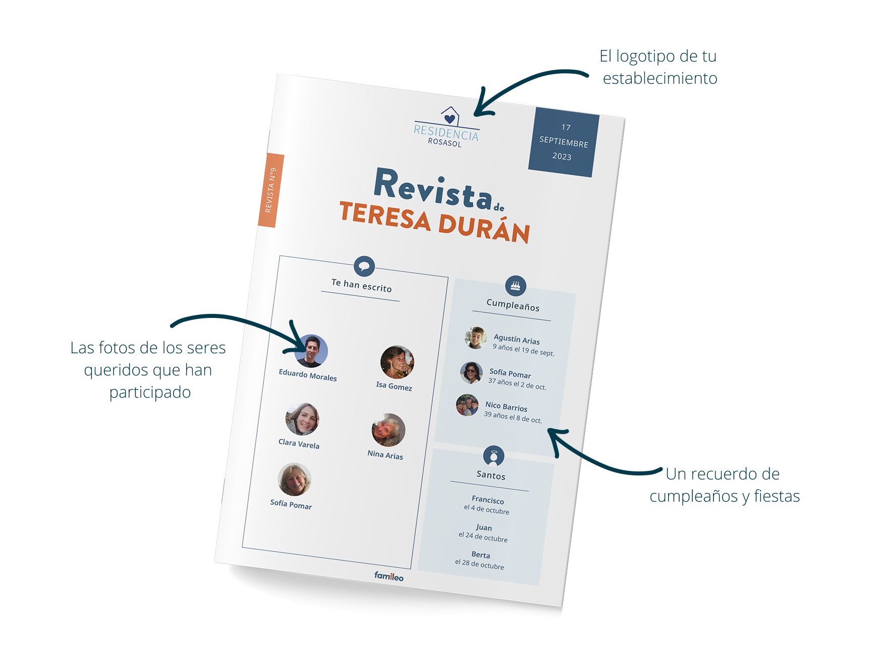 Famileo Pro - una portada con puntos de referencia