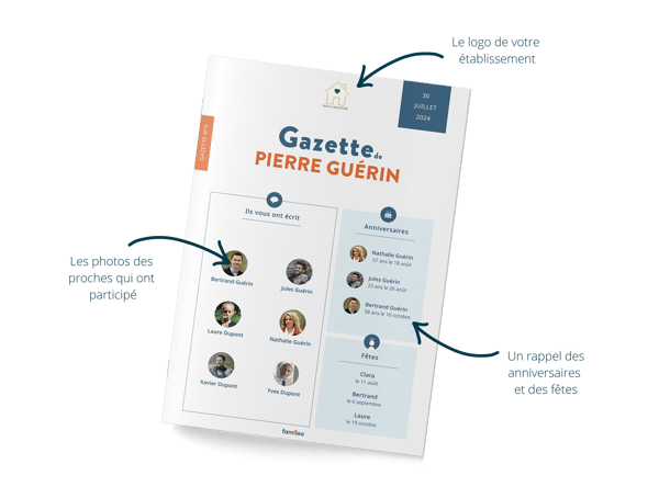 Famileo Pro - Exemple dune couverture de gazette dans une structure handicap