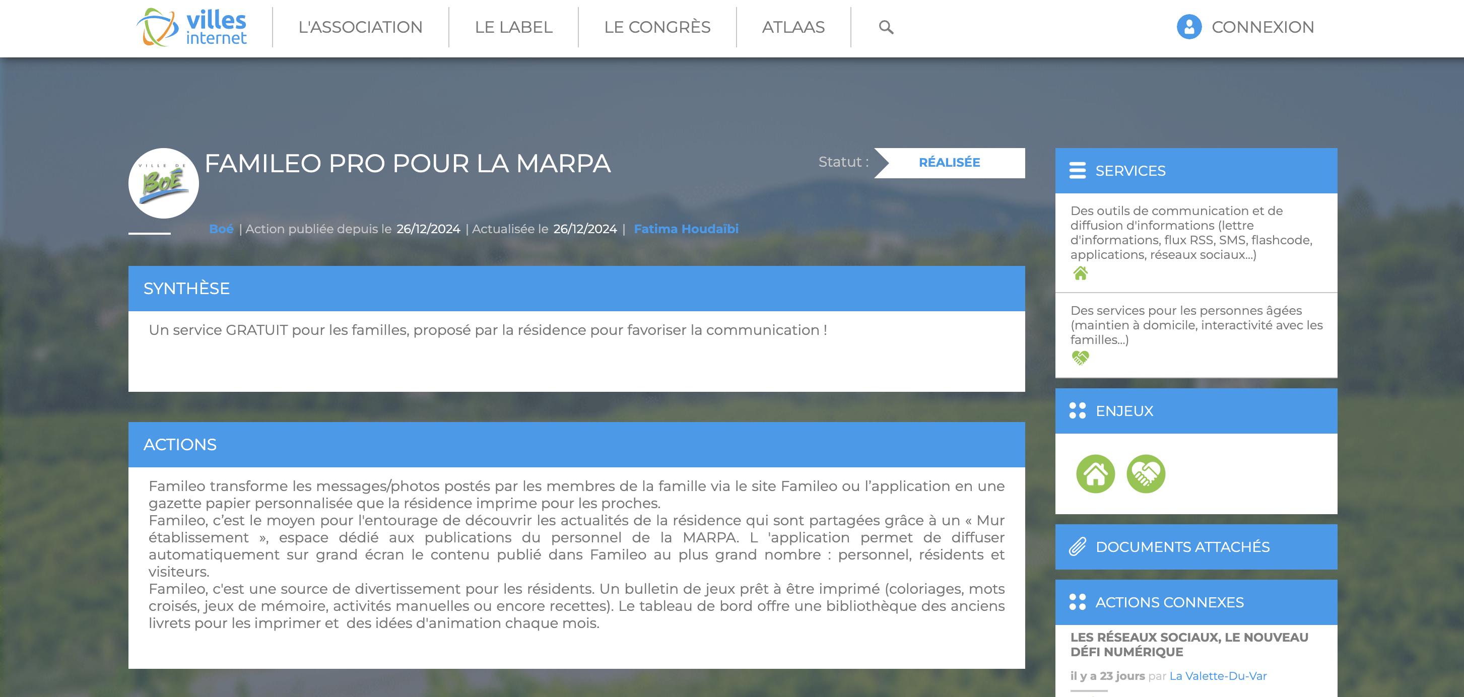 Ville Internet - Famileo Pro pour la MARPA